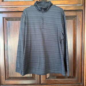 Men's Haggar Clothing Co, L/G, Dark Gray 1/4 quarter zip pullover lightweight